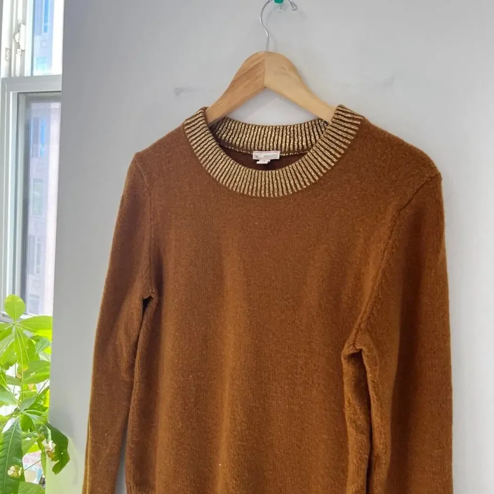 Gap Cosy Metallic Tobacco Brown Sweater Size Medium